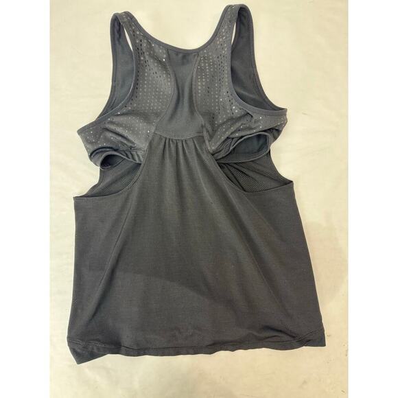 Athleta Gel Mesh Supercharged Tank Top Black Athletic Build-In Bra Medium - Picture 5 of 13